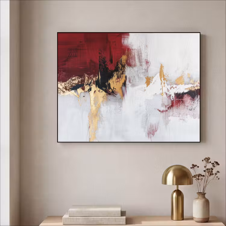 Art Frame - Rood - Marmer - Abstract - Goud - Modern — 5