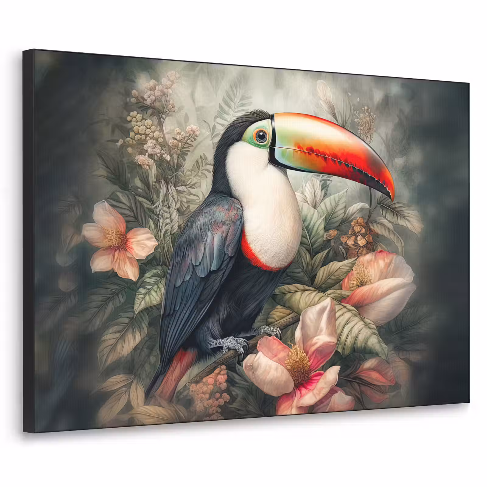Art Frame - Toekan - Vogels - Bloemen - Planten - Tropisch — 1