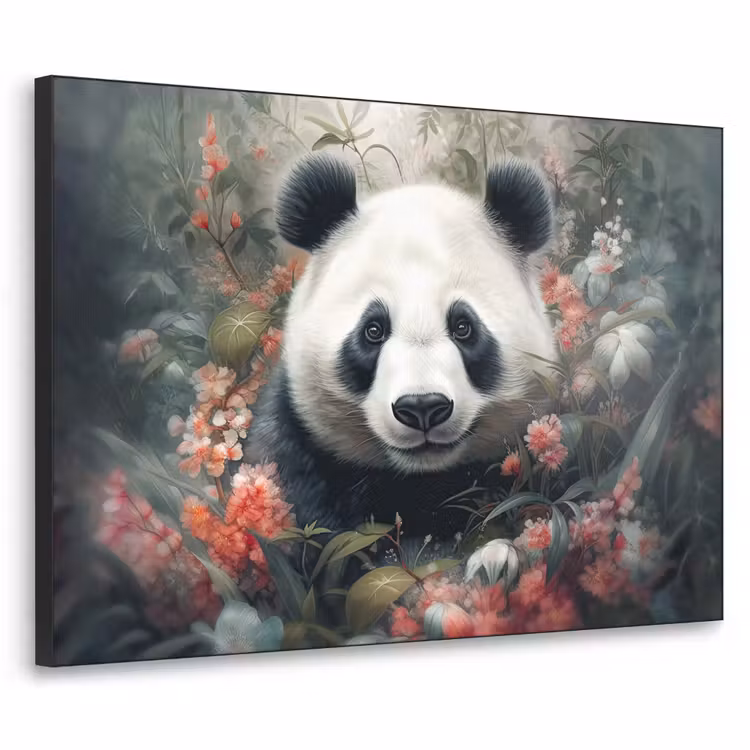 Art Frame - Panda - Wilde dieren - Bloemen - Natuur — 1