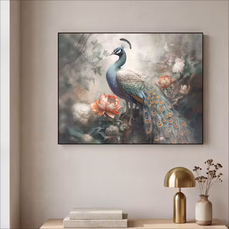 Art Frame - Pauw - Pauwenveren - Vogel - Jungle - Bloemen — 5