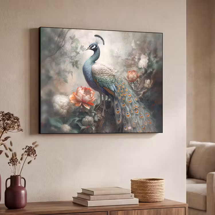 Art Frame - Pauw - Pauwenveren - Vogel - Jungle - Bloemen — 7