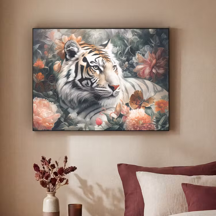 Art Frame - Tijger - Wilde dieren - Bloemen - Jungle — 3