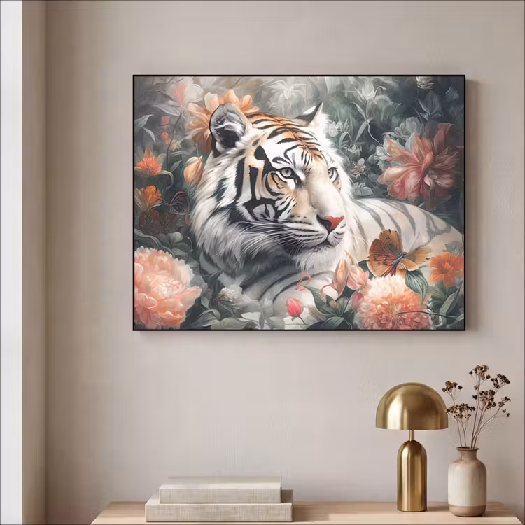 Art Frame - Tijger - Wilde dieren - Bloemen - Jungle — 5
