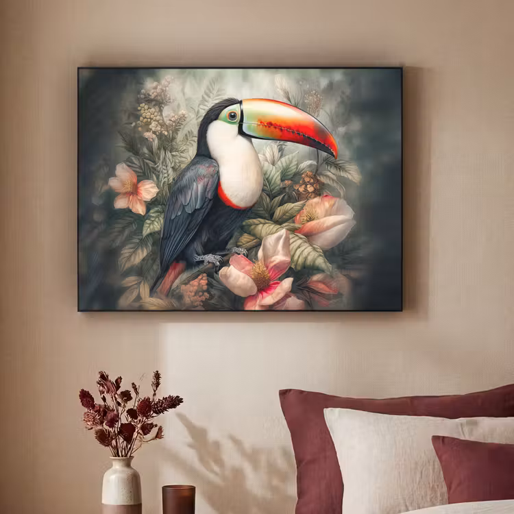 Art Frame - Toekan - Vogels - Bloemen - Planten - Tropisch — 3