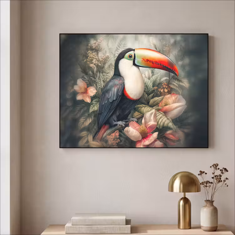 Art Frame - Toekan - Vogels - Bloemen - Planten - Tropisch — 5