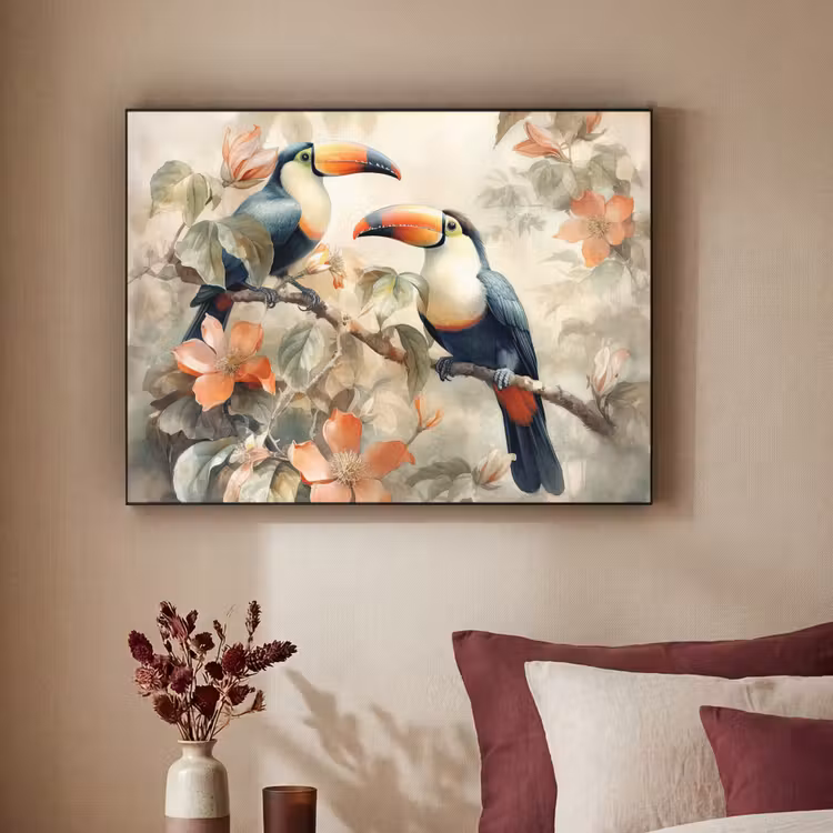 Art Frame - Toekan - Vogels - Bloemen - Tak — 3