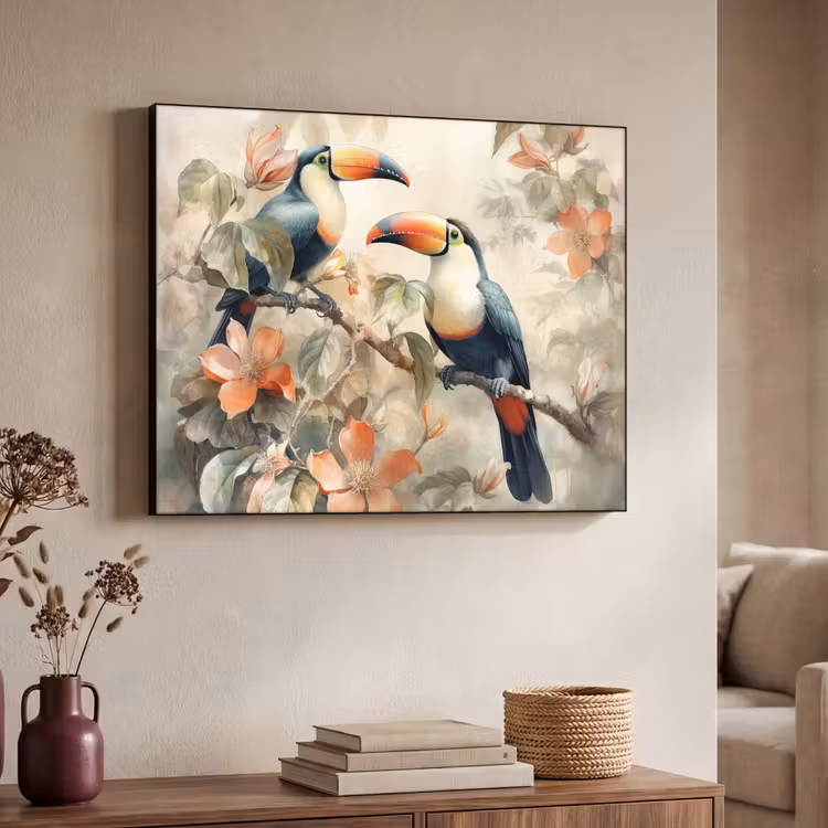 Art Frame - Toekan - Vogels - Bloemen - Tak — 7