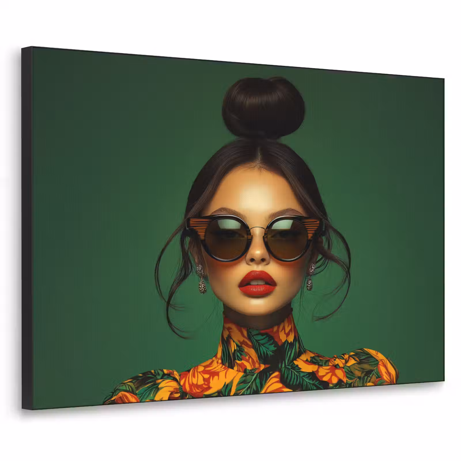 Art Frame - Vrouw - Groen - Modern - Bril - Abstract — 1