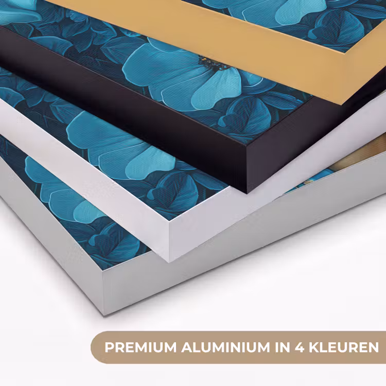 Art Frame - Vrouw - Bloemen - Blauw - Aesthetic - Luxe — 2