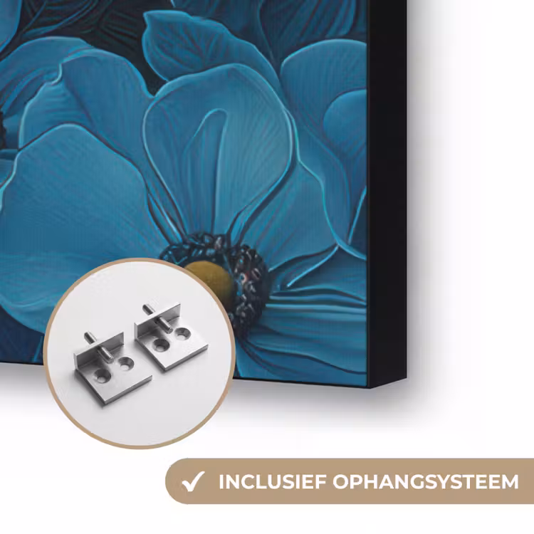 Art Frame - Vrouw - Bloemen - Blauw - Aesthetic - Luxe — 6