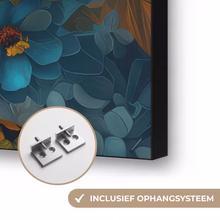 Art Frame - Vrouw - Bloemen - Oranje - Blauw - Modern — 6