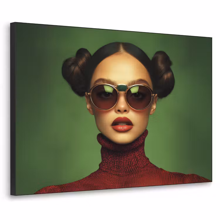 Art Frame - Vrouw - Groen - Bril - Aesthetic - Modern — 1