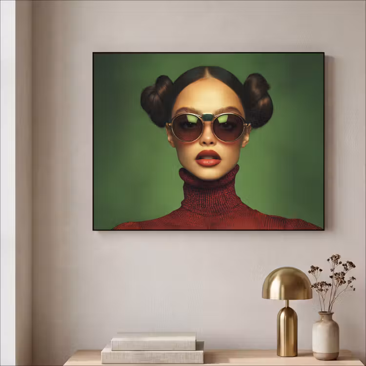 Art Frame - Vrouw - Groen - Bril - Aesthetic - Modern — 5