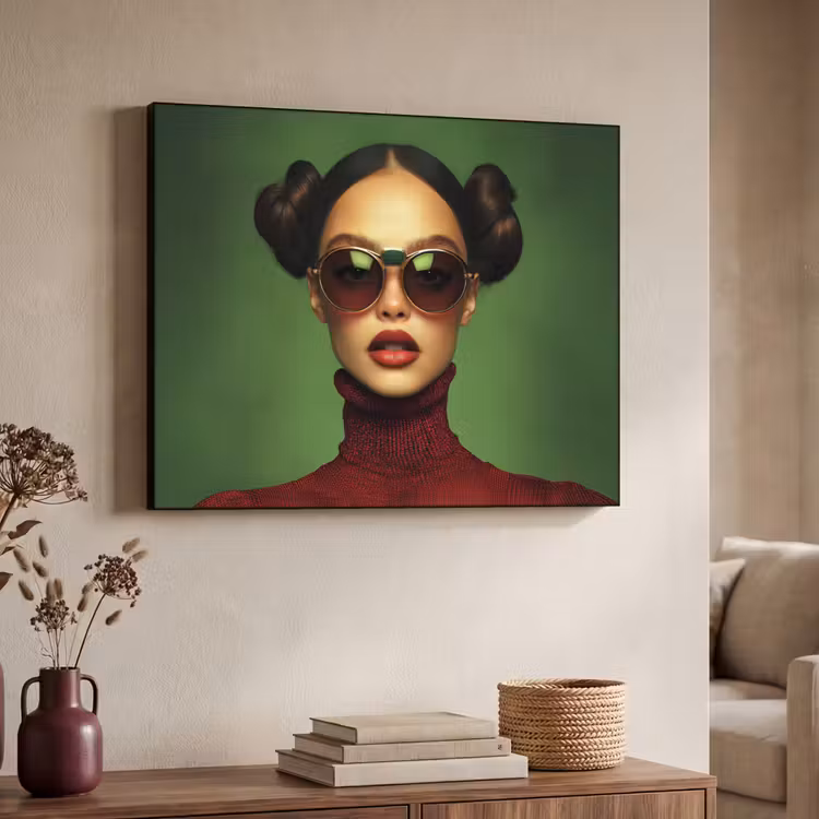 Art Frame - Vrouw - Groen - Bril - Aesthetic - Modern — 7