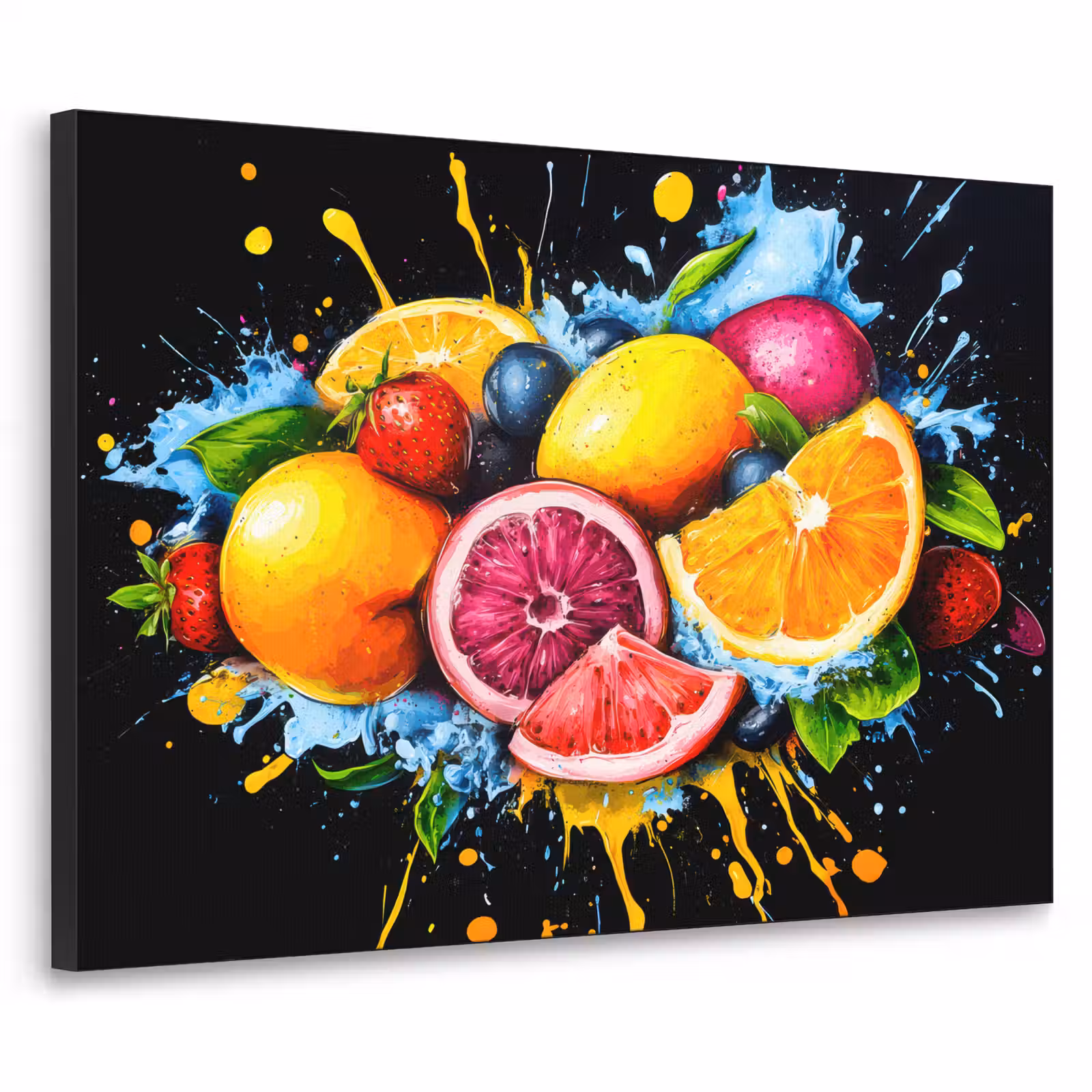 Art Frame - Fruit - Graffiti - Kleurrijk - Sinaasappel - Aardbei - Abstract — 1
