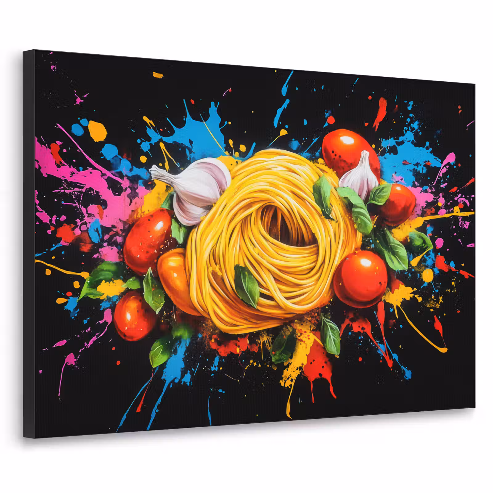 Art Frame - Spaghetti - Graffiti - Verf - Kleurrijk - Eten - Modern — 1