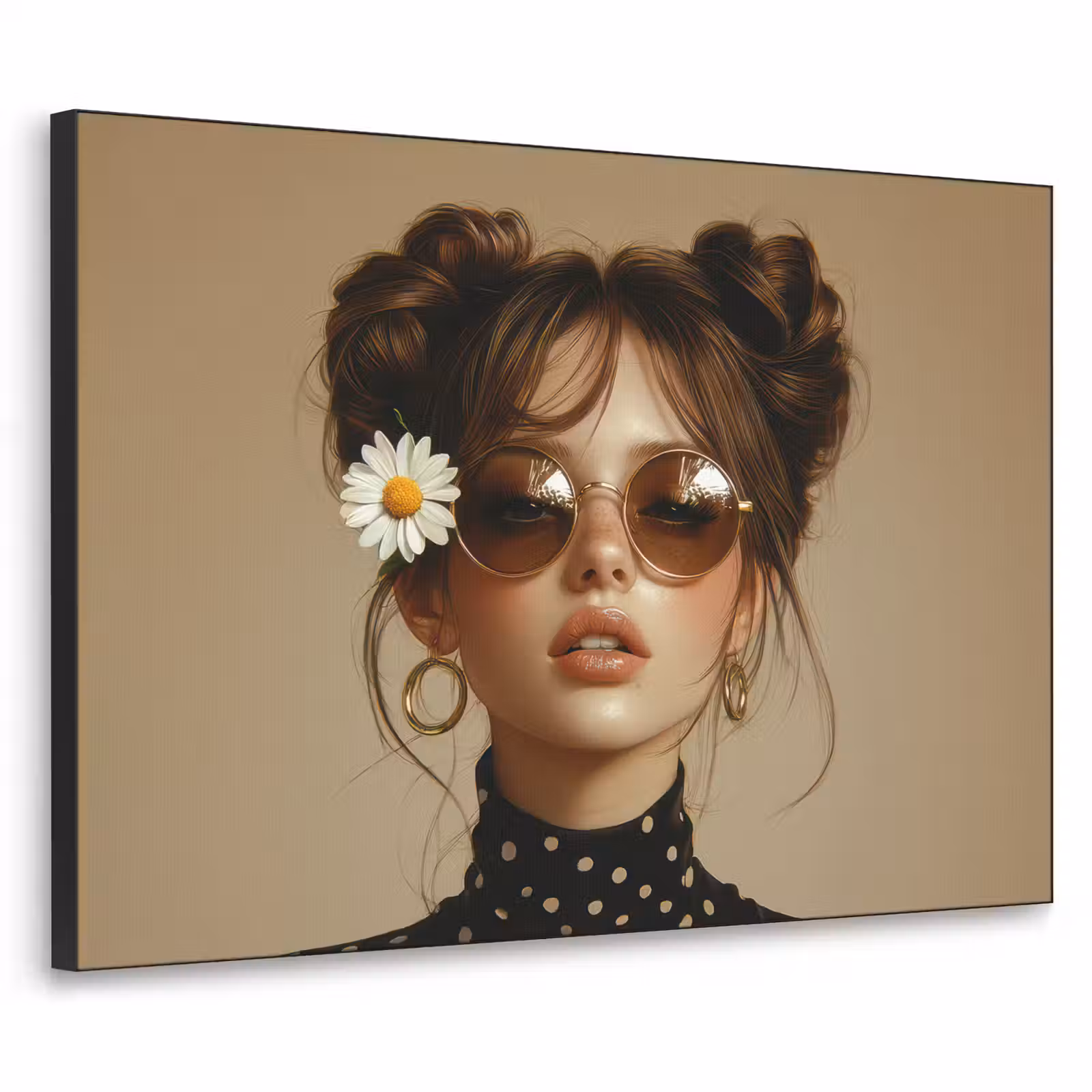 Art Frame - Vrouw - Beige - Bloem - Modern - Portret — 1