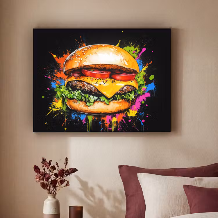 Art Frame - Hamburger - Graffiti - Verf - Kleurrijk - Eten - Abstract — 3