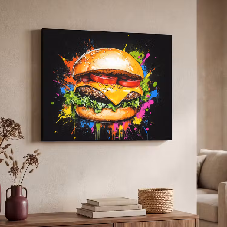 Art Frame - Hamburger - Graffiti - Verf - Kleurrijk - Eten - Abstract — 7