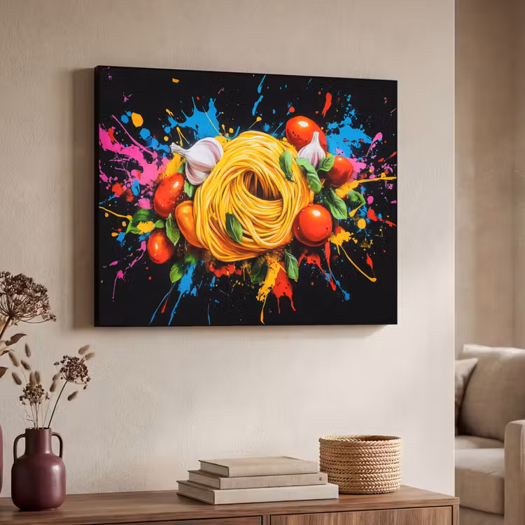 Art Frame - Spaghetti - Graffiti - Verf - Kleurrijk - Eten - Modern — 7