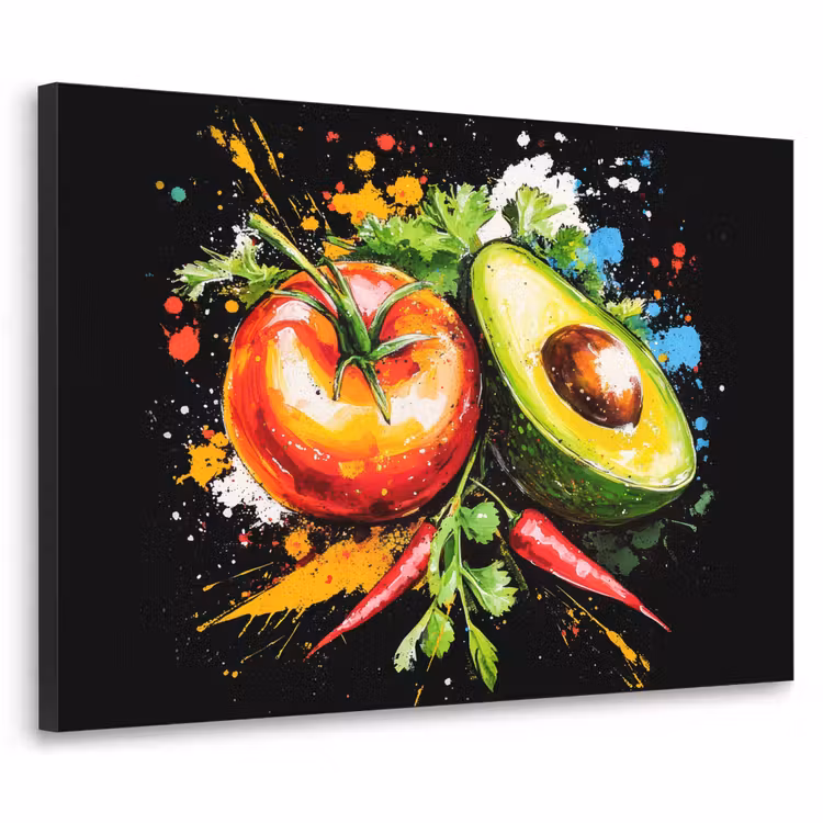 Art Frame - Tomaat - Avocado - Peper - Graffiti - Verf - Modern — 1