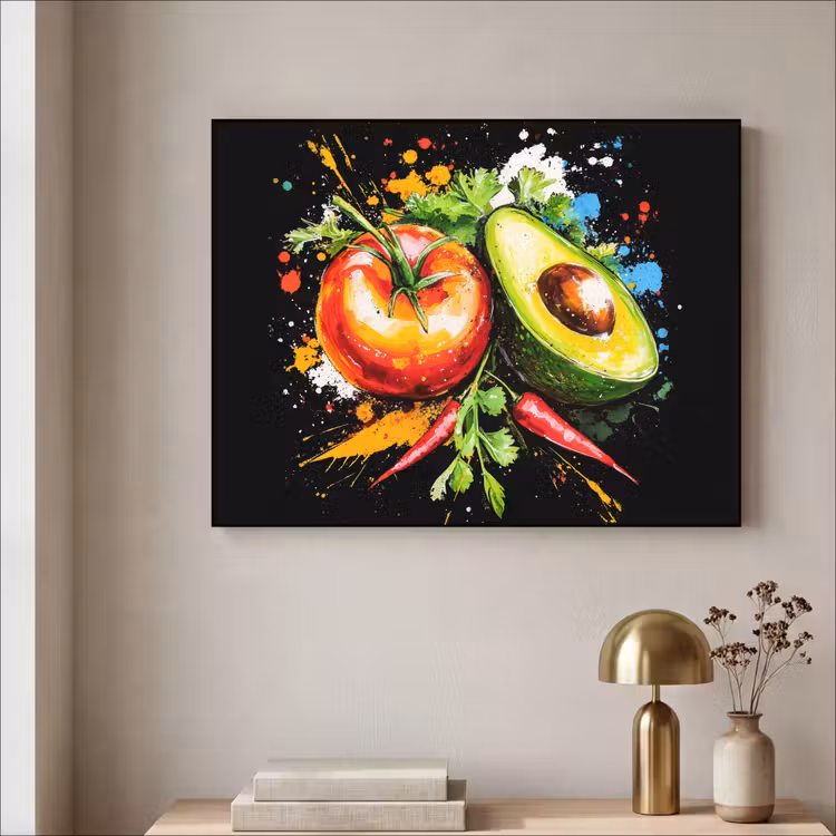 Art Frame - Tomaat - Avocado - Peper - Graffiti - Verf - Modern — 5
