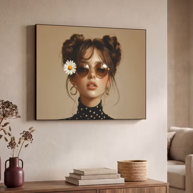 Art Frame - Vrouw - Beige - Bloem - Modern - Portret — 7
