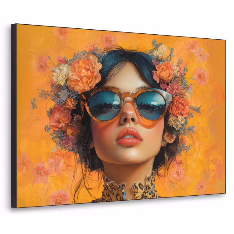 Art Frame - Vrouw - Bloemen - Aesthetic - Oranje — 1