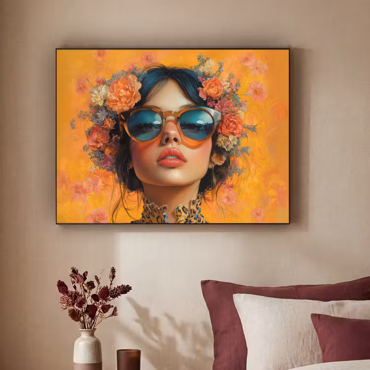 Art Frame - Vrouw - Bloemen - Aesthetic - Oranje — 3