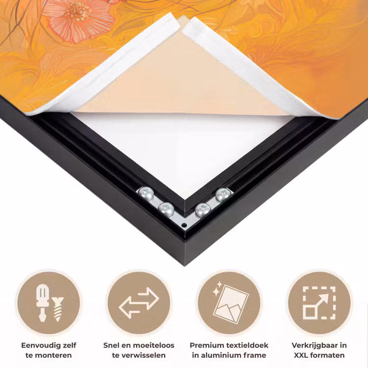 Art Frame - Vrouw - Bloemen - Aesthetic - Oranje — 4