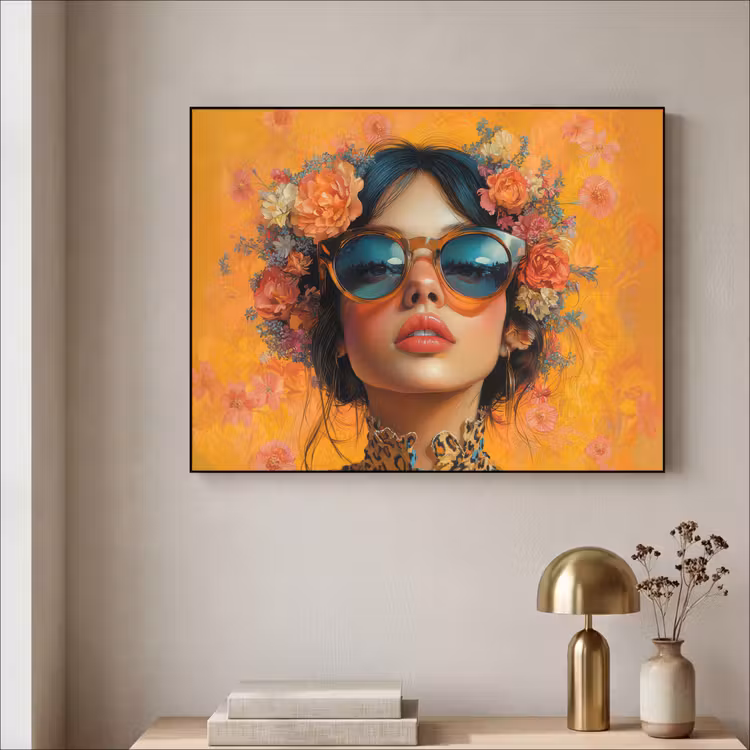 Art Frame - Vrouw - Bloemen - Aesthetic - Oranje — 5