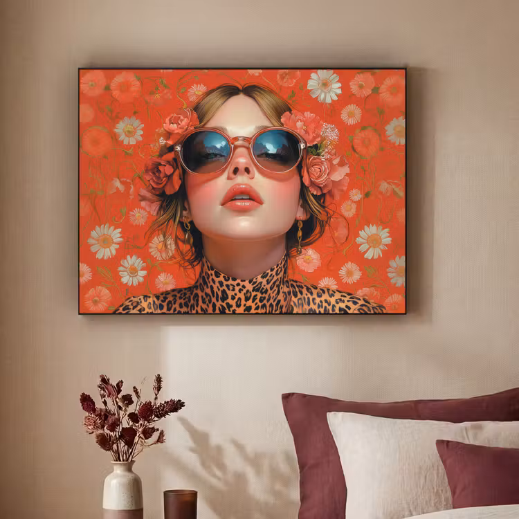 Art Frame - Vrouw - Kleurrijk - Dierenprint - Bloemen — 3