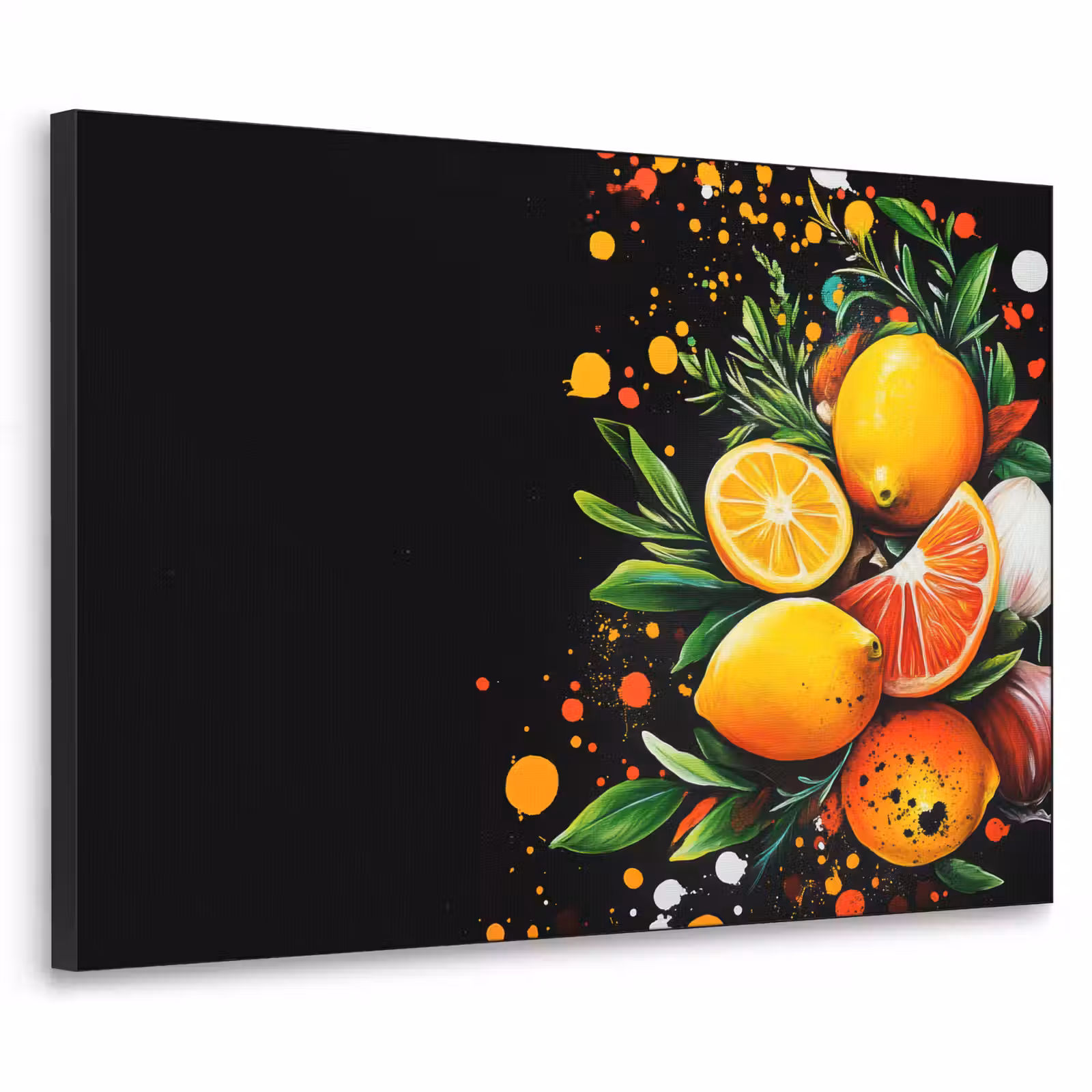 Art Frame - Citroenen - Zwart - Kruiden - Graffiti - Verf — 1