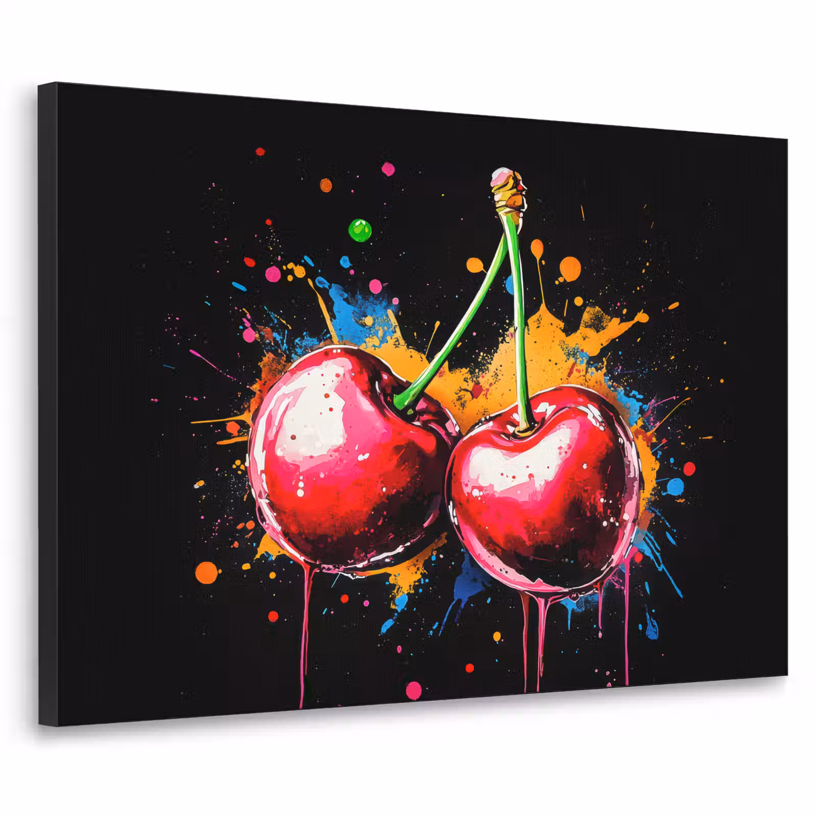 Art Frame - Kersen - Fruit - Graffiti - Verf - Abstract - Modern - Kleurrijk — 1