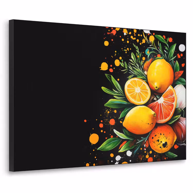 Art Frame - Citroenen - Zwart - Kruiden - Graffiti - Verf — 1