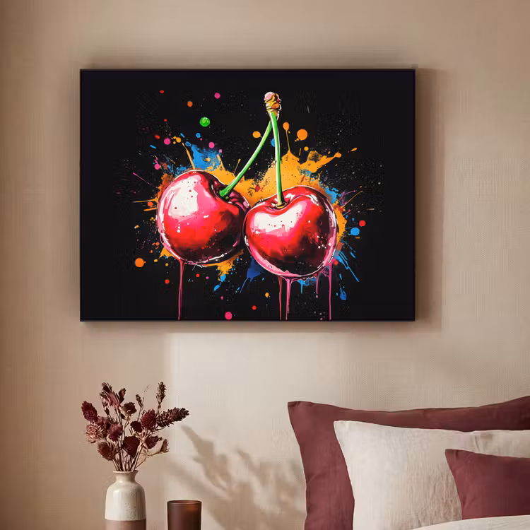 Art Frame - Kersen - Fruit - Graffiti - Verf - Abstract - Modern - Kleurrijk — 3