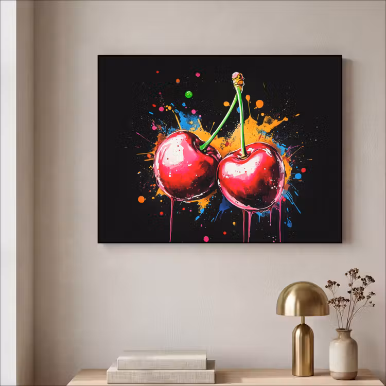 Art Frame - Kersen - Fruit - Graffiti - Verf - Abstract - Modern - Kleurrijk — 5