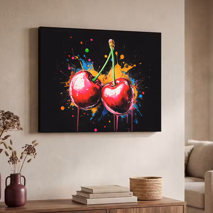 Art Frame - Kersen - Fruit - Graffiti - Verf - Abstract - Modern - Kleurrijk — 7