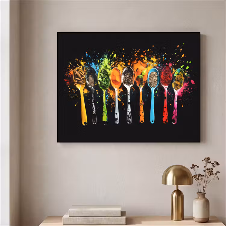 Art Frame - Lepels - Kruiden - Modern - Graffiti - Verf - Kleurrijk — 5