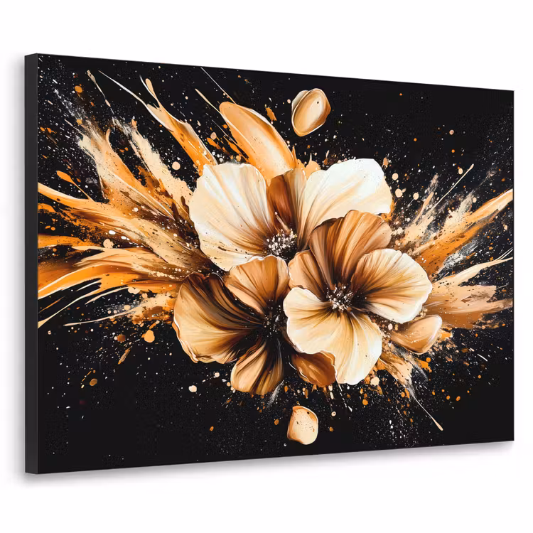 Art Frame - Bloemen - Goud - Graffiti - Zwart - Abstract — 1