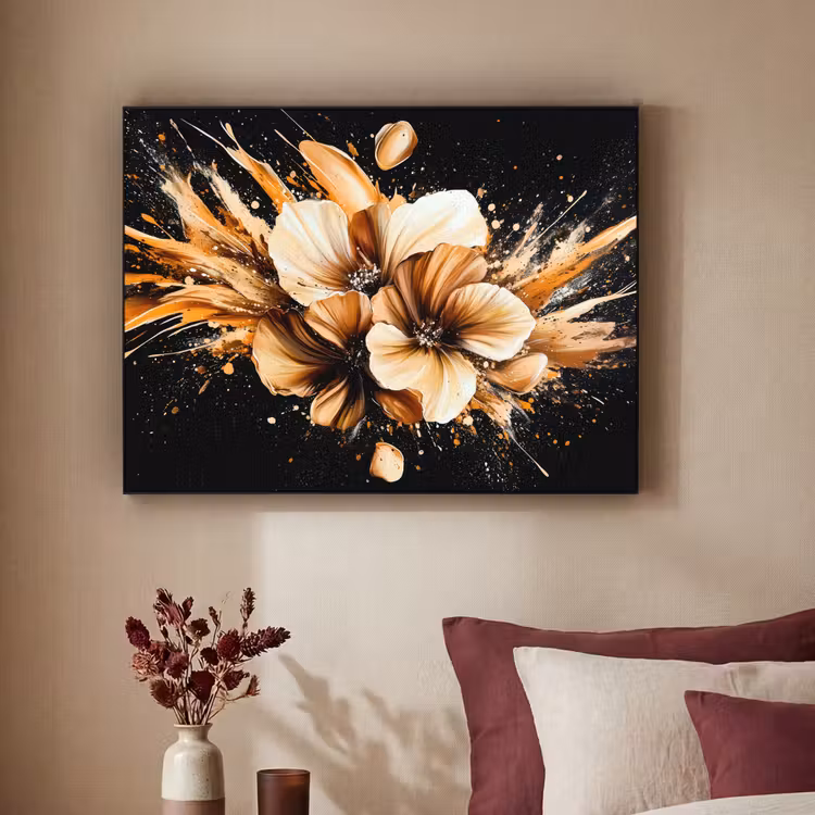 Art Frame - Bloemen - Goud - Graffiti - Zwart - Abstract — 3