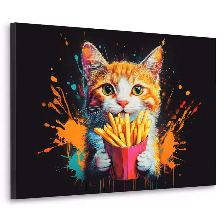Art Frame - Kat - Eten - Patat - Graffiti - Abstract — 1