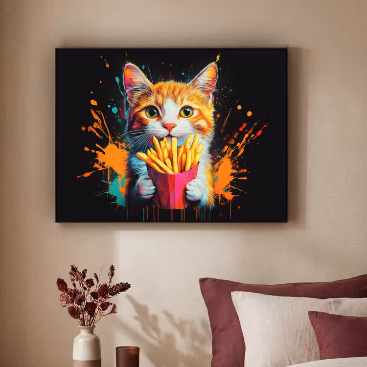 Art Frame - Kat - Eten - Patat - Graffiti - Abstract — 3
