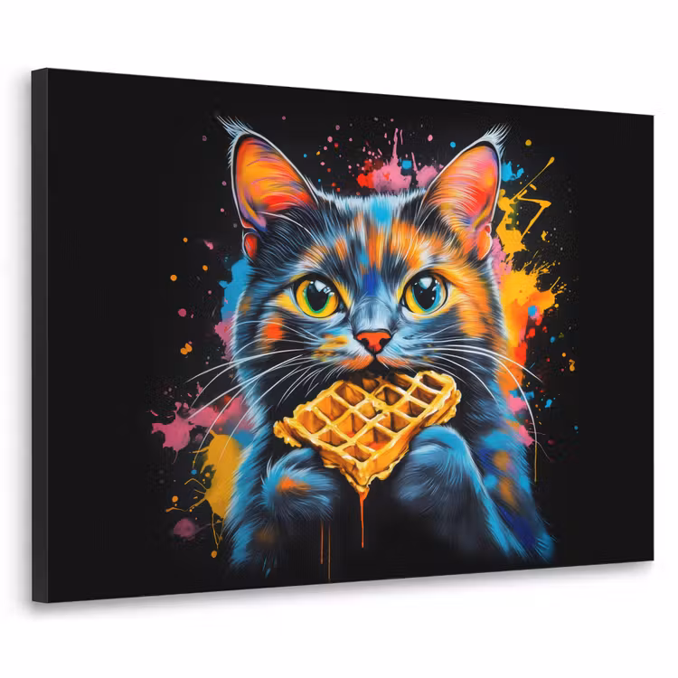 Art Frame - Kat - Graffiti - Kleurrijk - Wafel - Eten — 1