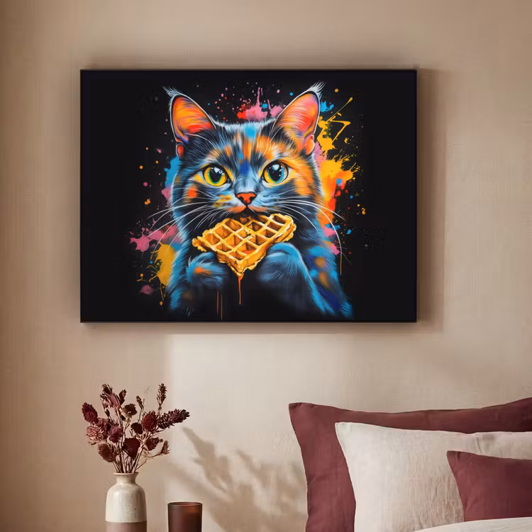 Art Frame - Kat - Graffiti - Kleurrijk - Wafel - Eten — 3