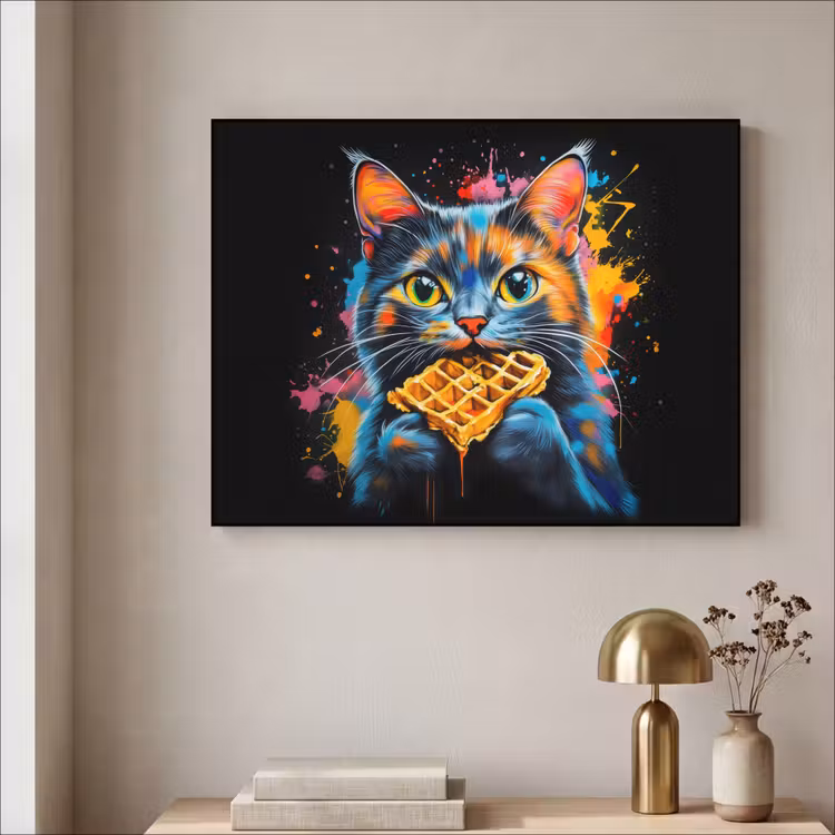 Art Frame - Kat - Graffiti - Kleurrijk - Wafel - Eten — 5