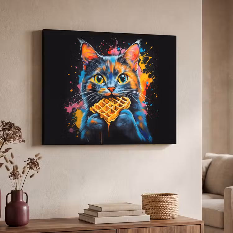 Art Frame - Kat - Graffiti - Kleurrijk - Wafel - Eten — 7