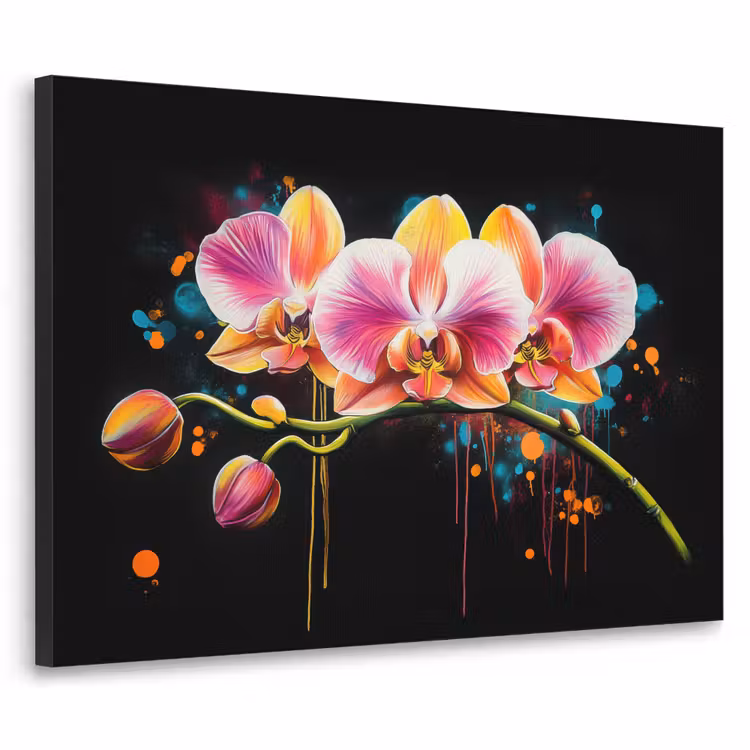 Art Frame - Orchidee - Graffiti - Kleurrijk - Bloemen - Abstract — 1