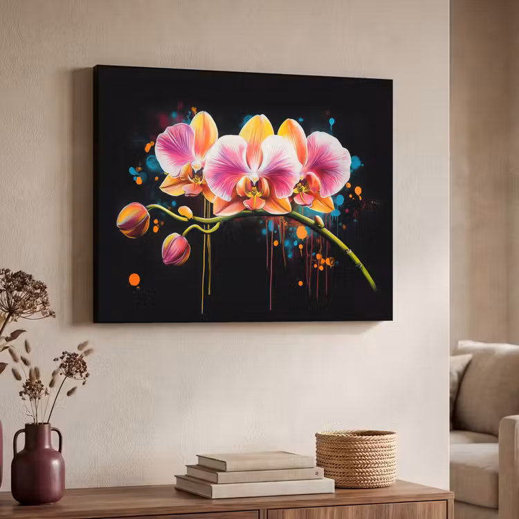 Art Frame - Orchidee - Graffiti - Kleurrijk - Bloemen - Abstract — 7