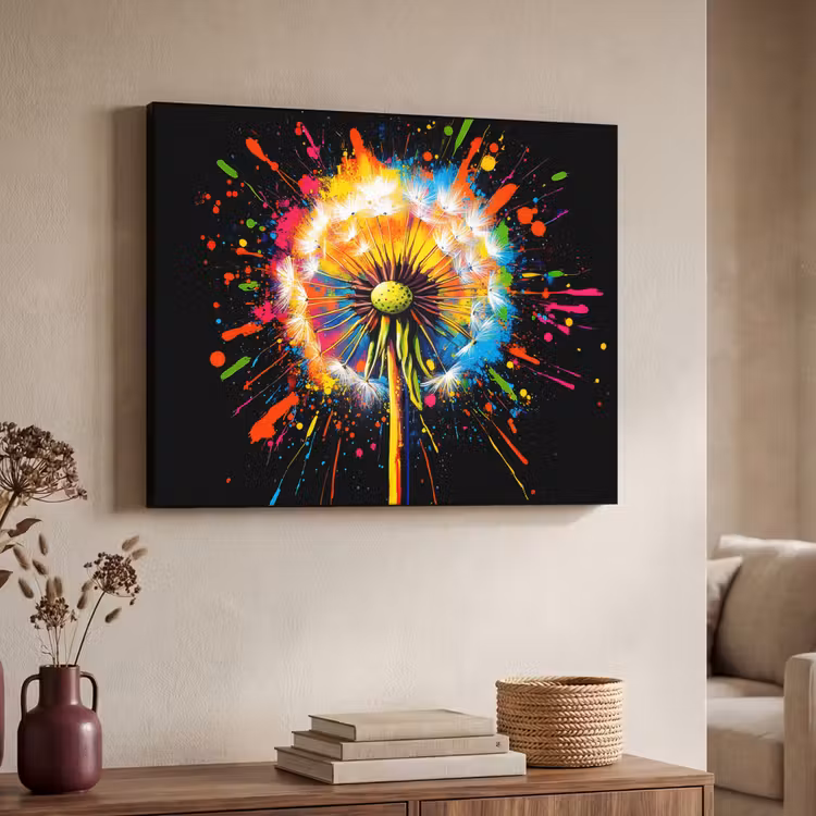 Art Frame - Paardenbloem - Graffiti - Kleurrijk - Bloemen - Natuur — 7